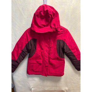 Land Ends Girls Pink & Brown‎ Hooded Winter Jacket Size M 10-12